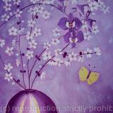Purple orchids and blossom