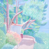 Trees at Monaco- French landscape painting 