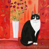 Cat with Flowers