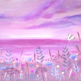 Amethyst Coast- floral seascape painting 
