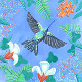 Hummingbird with flowers