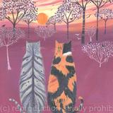 Birdwatching at Sunset-cat print