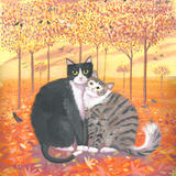 Love cats in Autumn Fine Art print