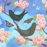 Birds with blossom 