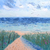 Inviting- original art-seascape- palette knife