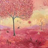 Autumn trees in evening