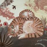 Ginger nap with kitten