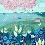 Spring flowers with blossom trees 