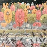 Autumn Lake-landscape painting 