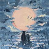 Super Moon Cats - fine art print