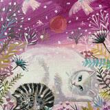 Winter cat with kitten