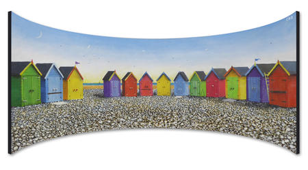 beach hut panoramic