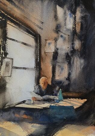 Morning coffee and papers