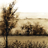 Sepia River Scene