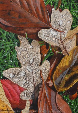 Autumn Leaves Original Watercolour and Gouache Art Work