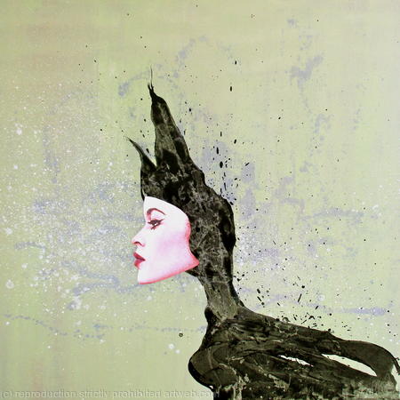 Cat Woman / Grey on Green