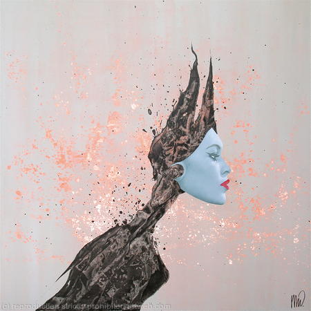 Cat Woman / Grey on Orange