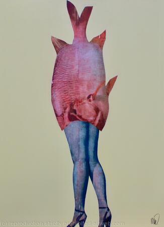 Strange Mermaid on Yellow