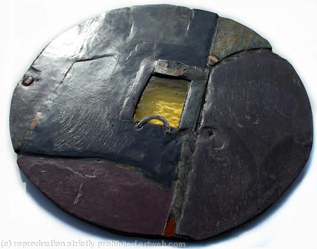 Amber View II, hand-made garden table and two chairs