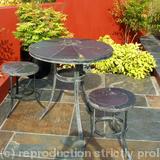 Garden furniture: Round Flower table and stools