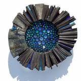 'Splash': bird bath in slate, glass and metal-2011