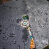 Top view of slate and glass table ref I