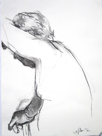 Simon leaning on cane