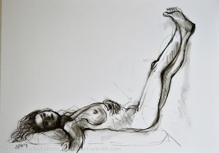 Sophie legs against the wall