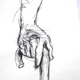 hand leaning on cane