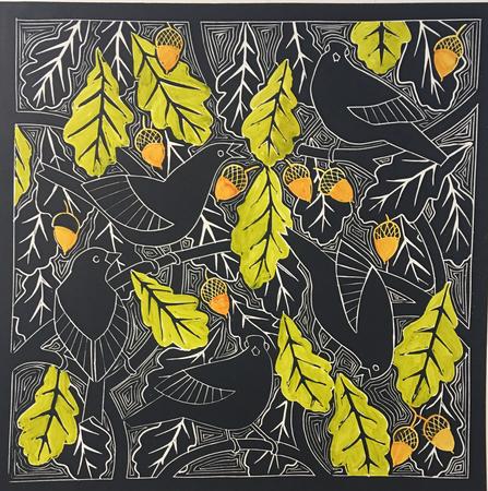 Blackbirds in the Oak