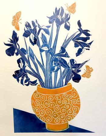 Irises in a Pot