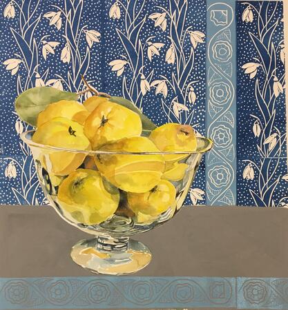 Quinces in a Glass Bowl