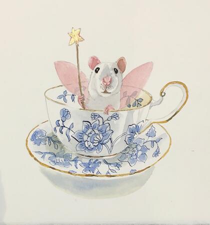 Fairy Mouse in a teacup