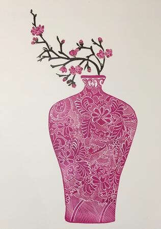Chinese Vase with Prunus