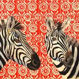 Zebras on blockprint