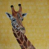 giraffe on yellow block print