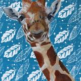 Giraffe on blue