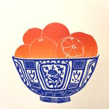 Oranges in a Blue Bowl