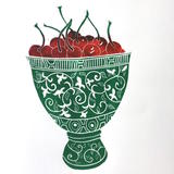 Cherries in Green Bowl