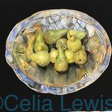 Pears in a Glass Bowl