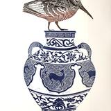 Blue Vase with Woodcock