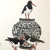 Oyster Catchers and Chinese Vase