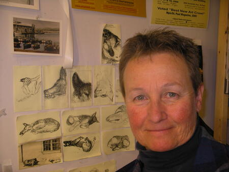 Karlyn in the studio