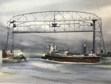 Clyde Vanenkevort Entering the Duluth Harbor