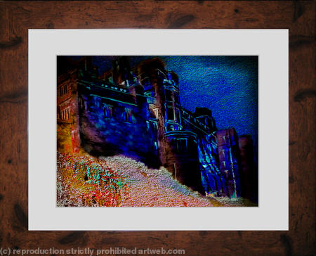 Bamburgh Castle South at Dusk (framed)