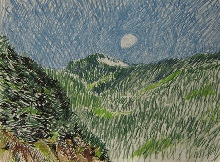 Moon over Fraser Canyon