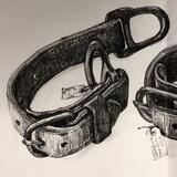 Leather straps (tugs) for a horse drawn fire engine