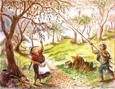 Olive pickers at Kehrya