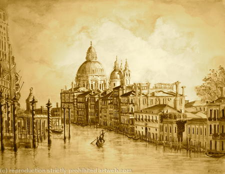 Venice Grand Canal in Sepia