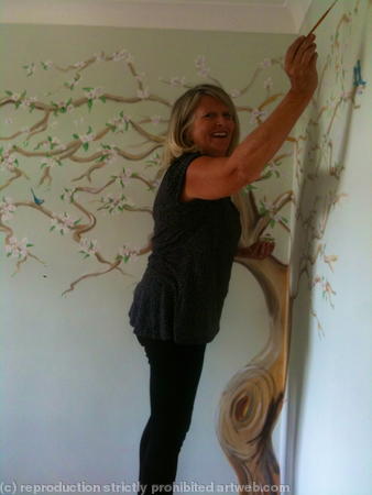 Mural painting in progress